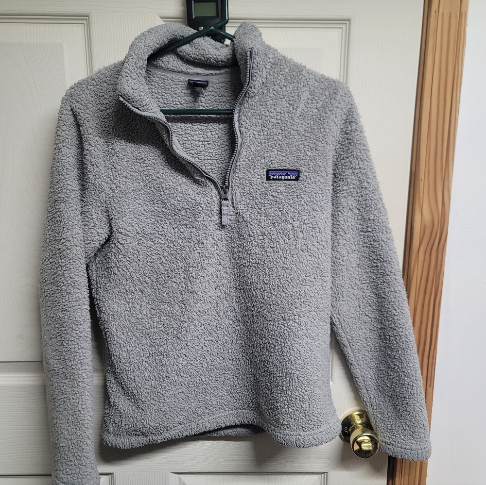 Womens Grey Patagonia Pullover Quarter Zip Sweatshirt - size S